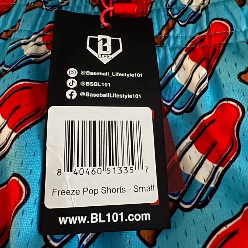Baseball 101 RARE - Vibrant Popsicle Print Men’s Small Shorts